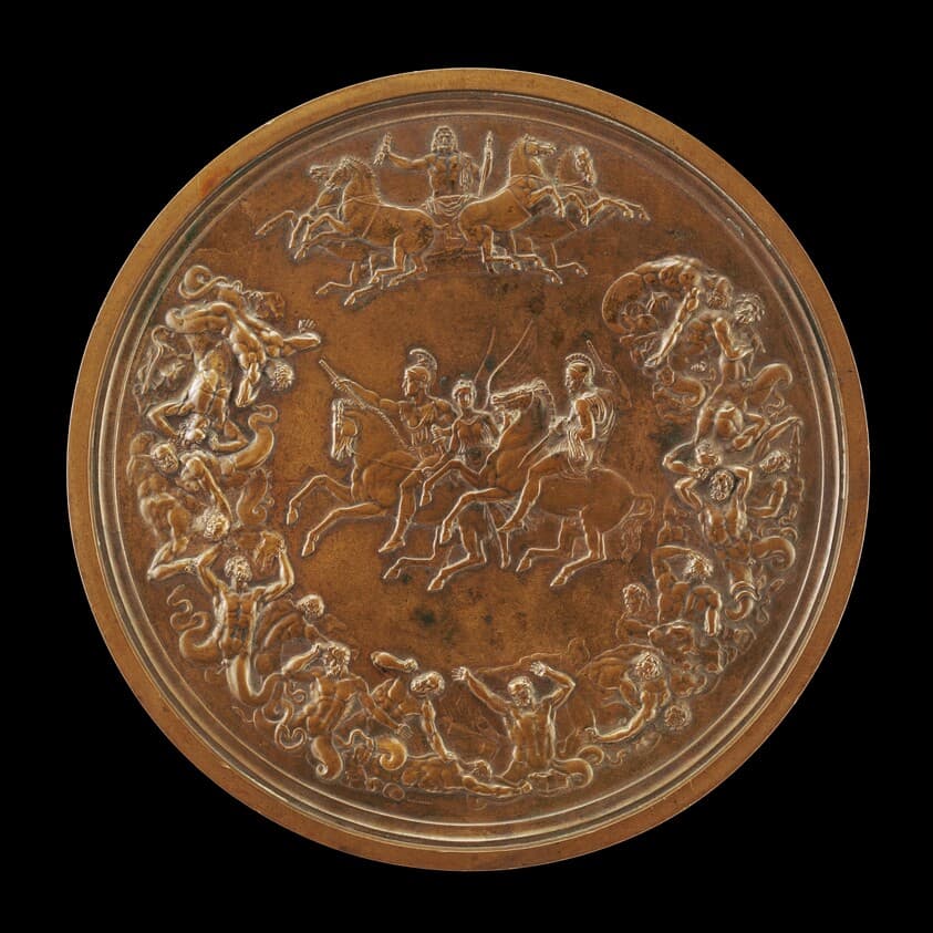 The Waterloo Medallion: The Victorious Generals Wellington and Blücher, with Jupiter's Conquest of the Giants [reverse] — Benedetto Pistrucci
