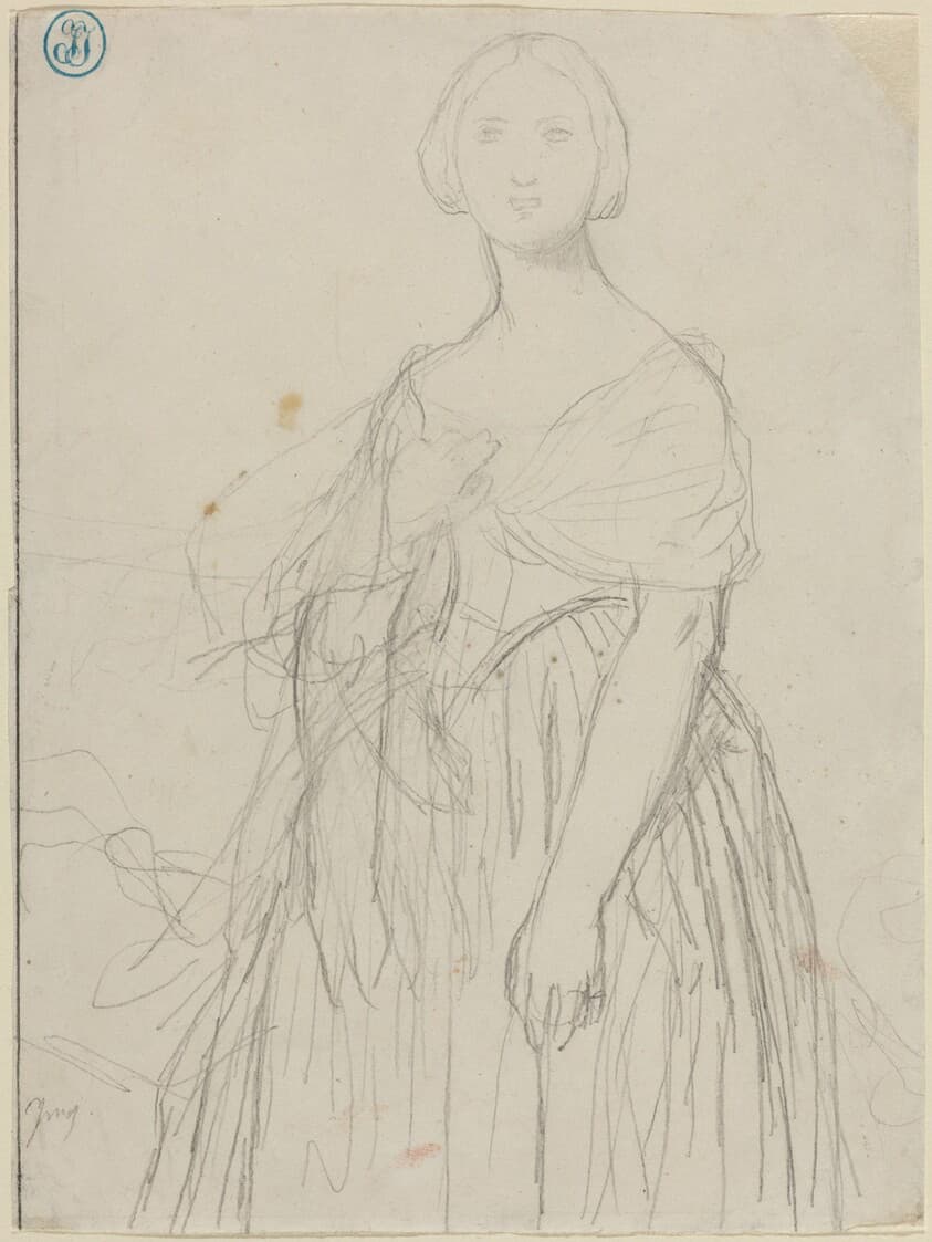 Sketch for Madame Moitessier — Jean-Auguste-Dominique Ingres