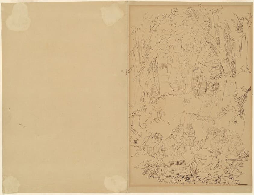 Eighteenth-Century Colonist Preaching to Indians — Emanuel Gottlieb Leutze