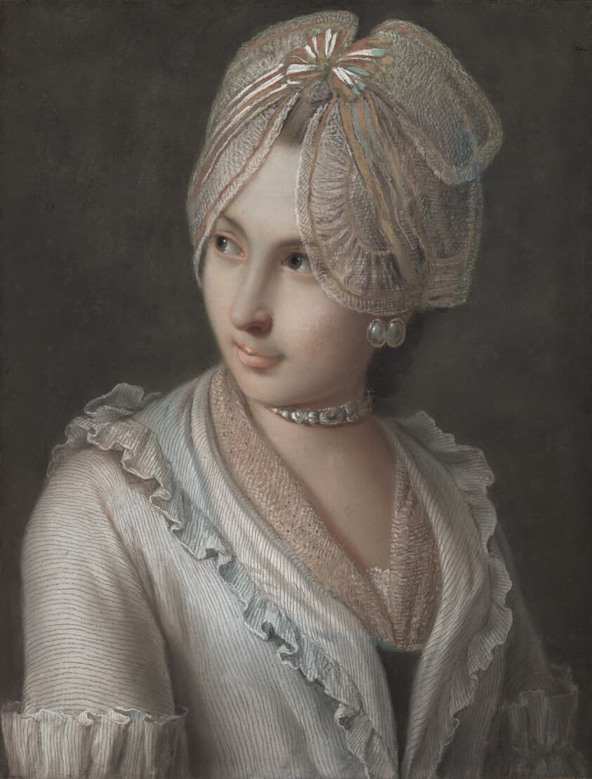 An Elegant Young Lady with a Lace Cap — Pietro Rotari
