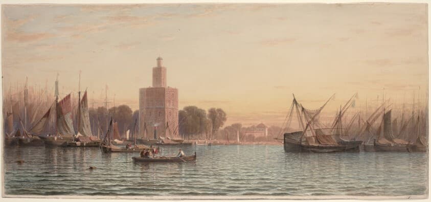 The Harbor of Seville — Samuel Colman
