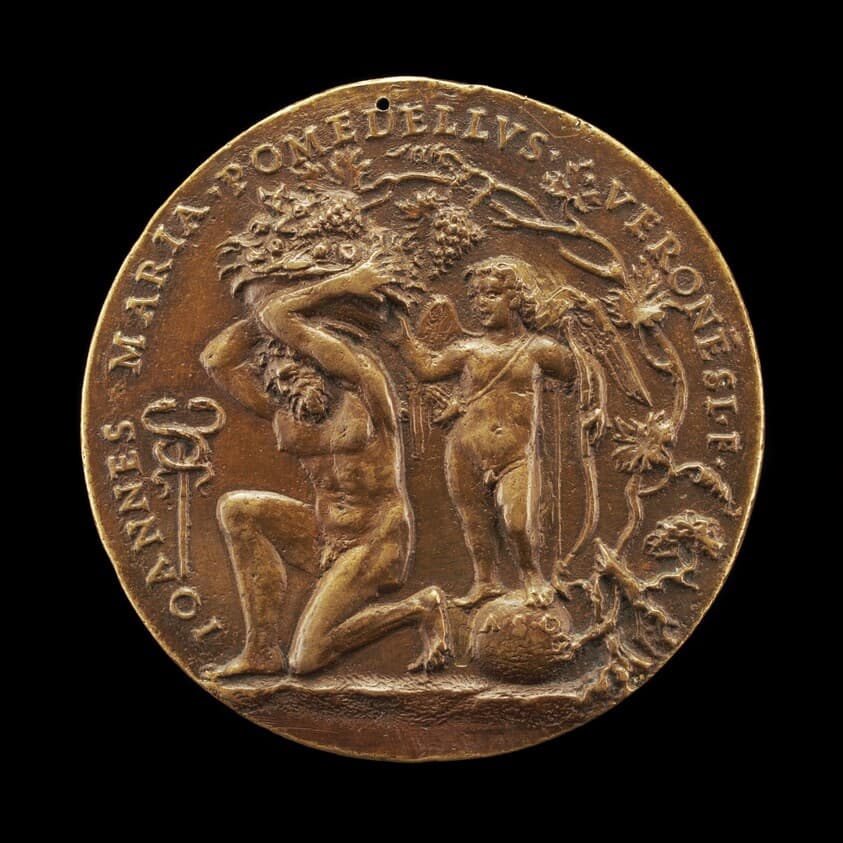 Kneeling Man with Cupid [reverse] — Giovanni Maria Pomedelli