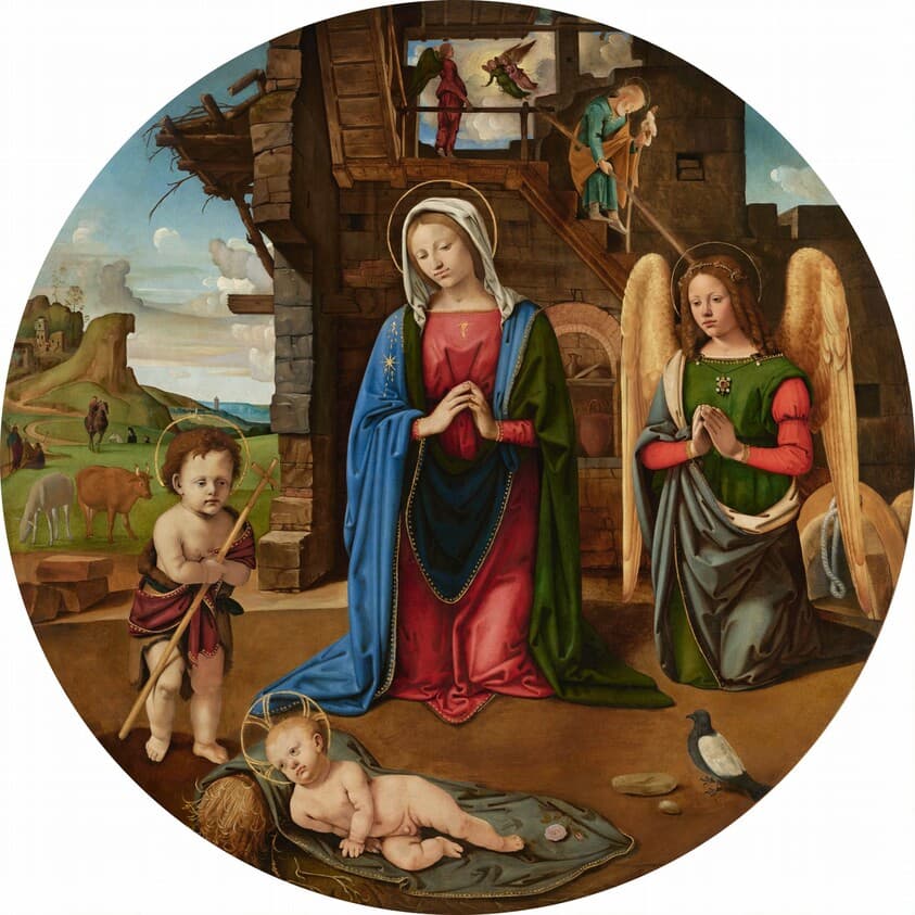 The Nativity with the Infant Saint John — Piero di Cosimo
