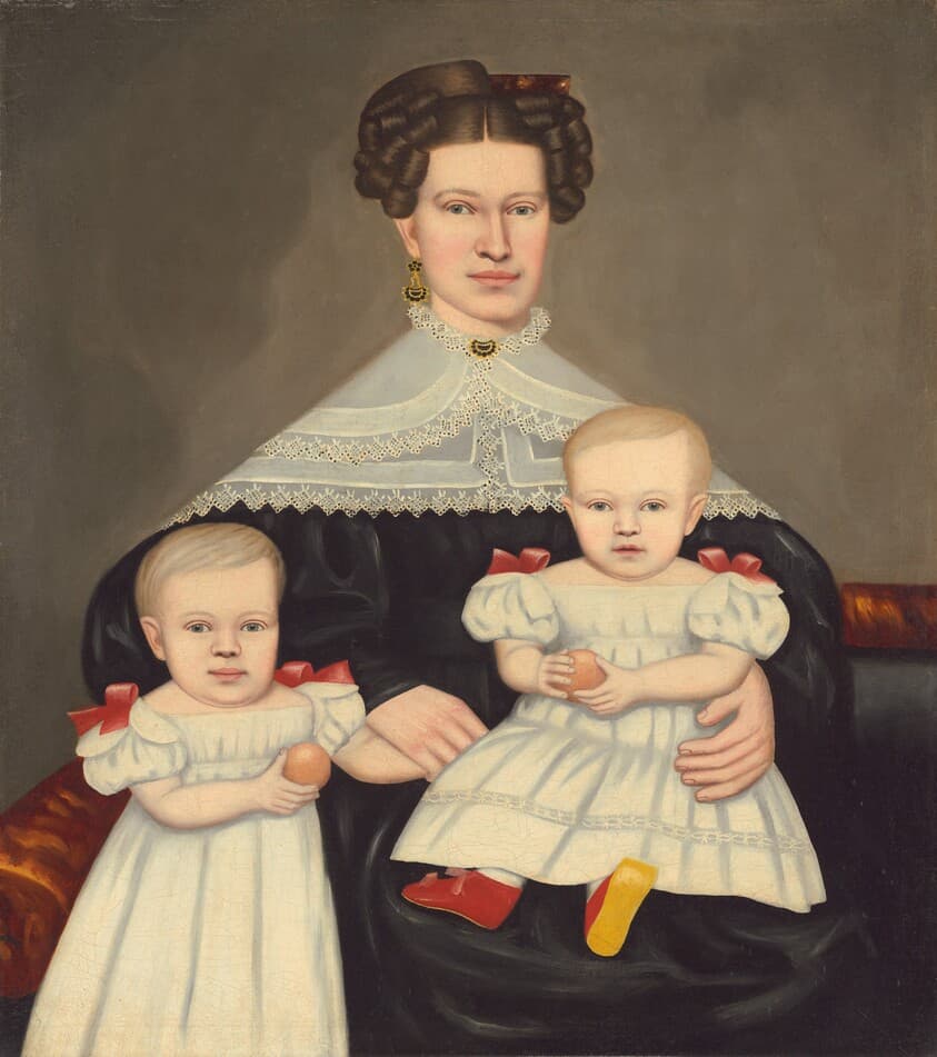 Mrs. Paul Smith Palmer and Her Twins — Erastus Salisbury Field
