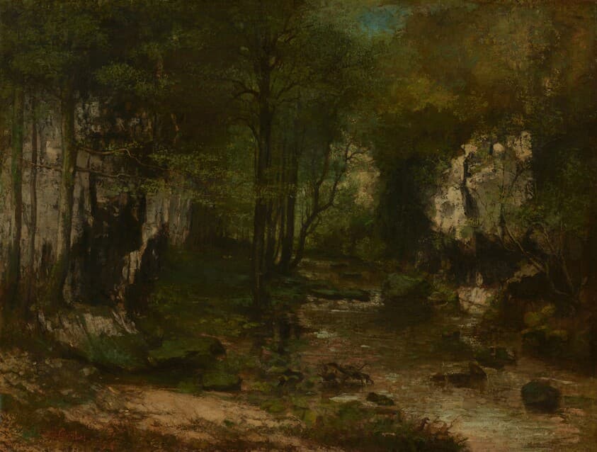 The Stream (Le Ruisseau du Puits-Noir; vallée de la Loue) — Gustave Courbet