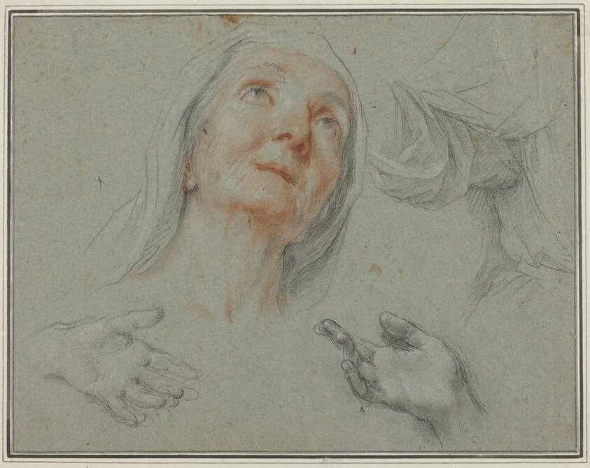 Studies for Saint Anne in "Education of the Virgin" — Agostino Masucci