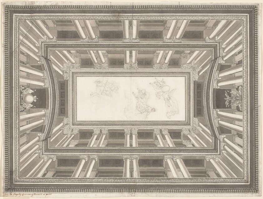 Design for a Trompe-l'oeil Ceiling Decoration — Pietro de Angelis