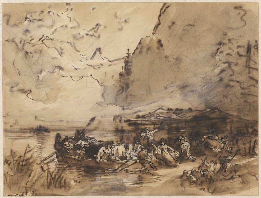 A Ferry on the Königsee — Friedrich Gauermann