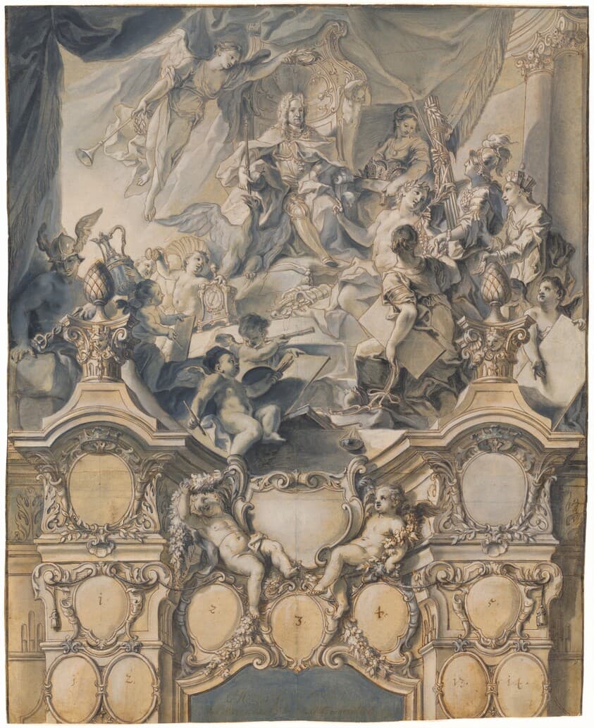 The Arts and Powers Pay Homage to Emperor Charles VI — Johann Evangelist Holzer