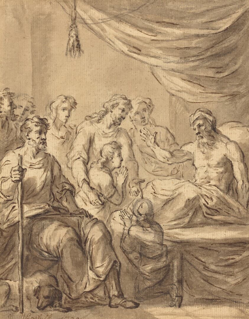 Jacob Allowing Benjamin to Go to Egypt with His Brothers — Sir James Thornhill