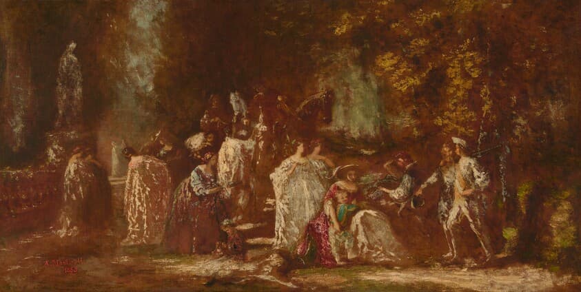 Return from the Hunt — Adolphe Monticelli