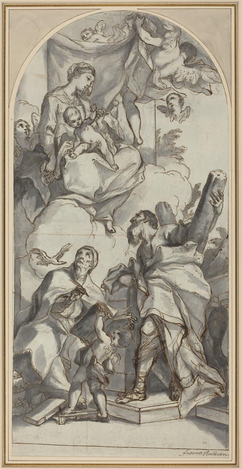 The Madonna and Child in Glory with Saints Gregory the Great and Andrew — Antonio Balestra