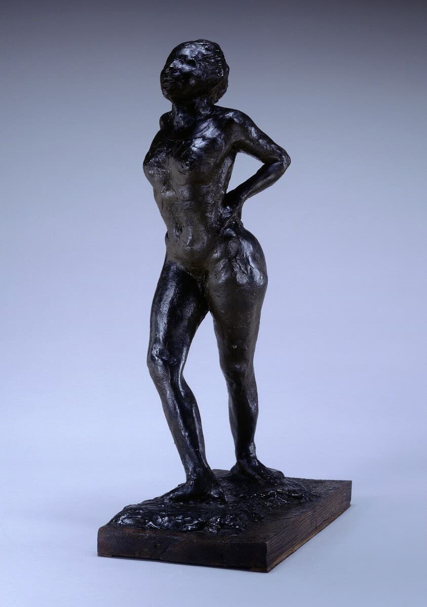 Dancer at Rest, Hands Behind Her Back, Right Leg Forward — Edgar Degas