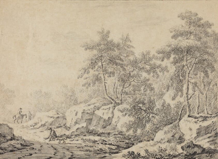 Travelers in a Rocky Wood — Johann Christoph Dietzsch