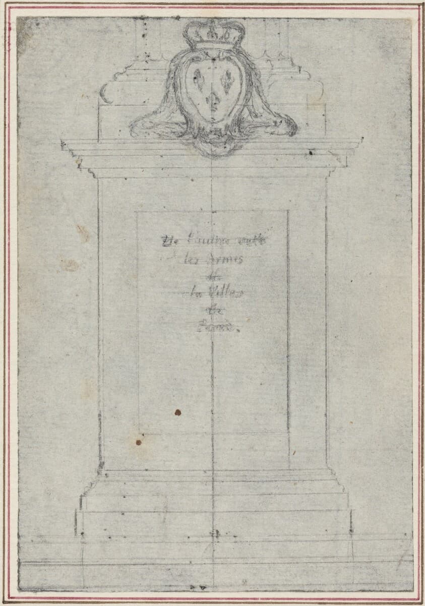 A Plinth Surmounted by the Arms of the King of France — Hubert François Gravelot