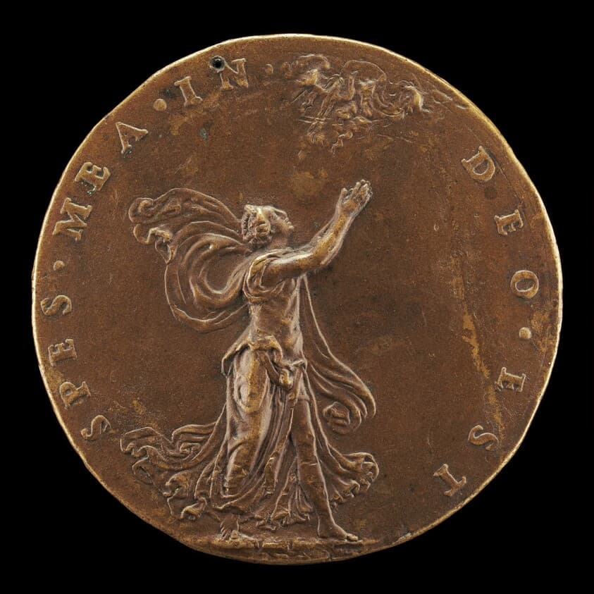 Hope with Hands Raised in Prayer [reverse] — Leone Leoni