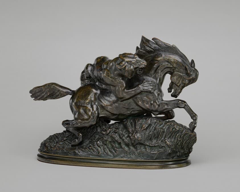 Horse Attacked by a Tiger — Antoine-Louis Barye