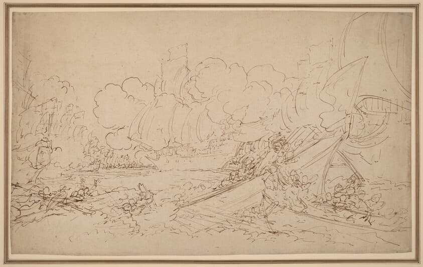 Study for The Battle of La Hogue [recto] — Benjamin West