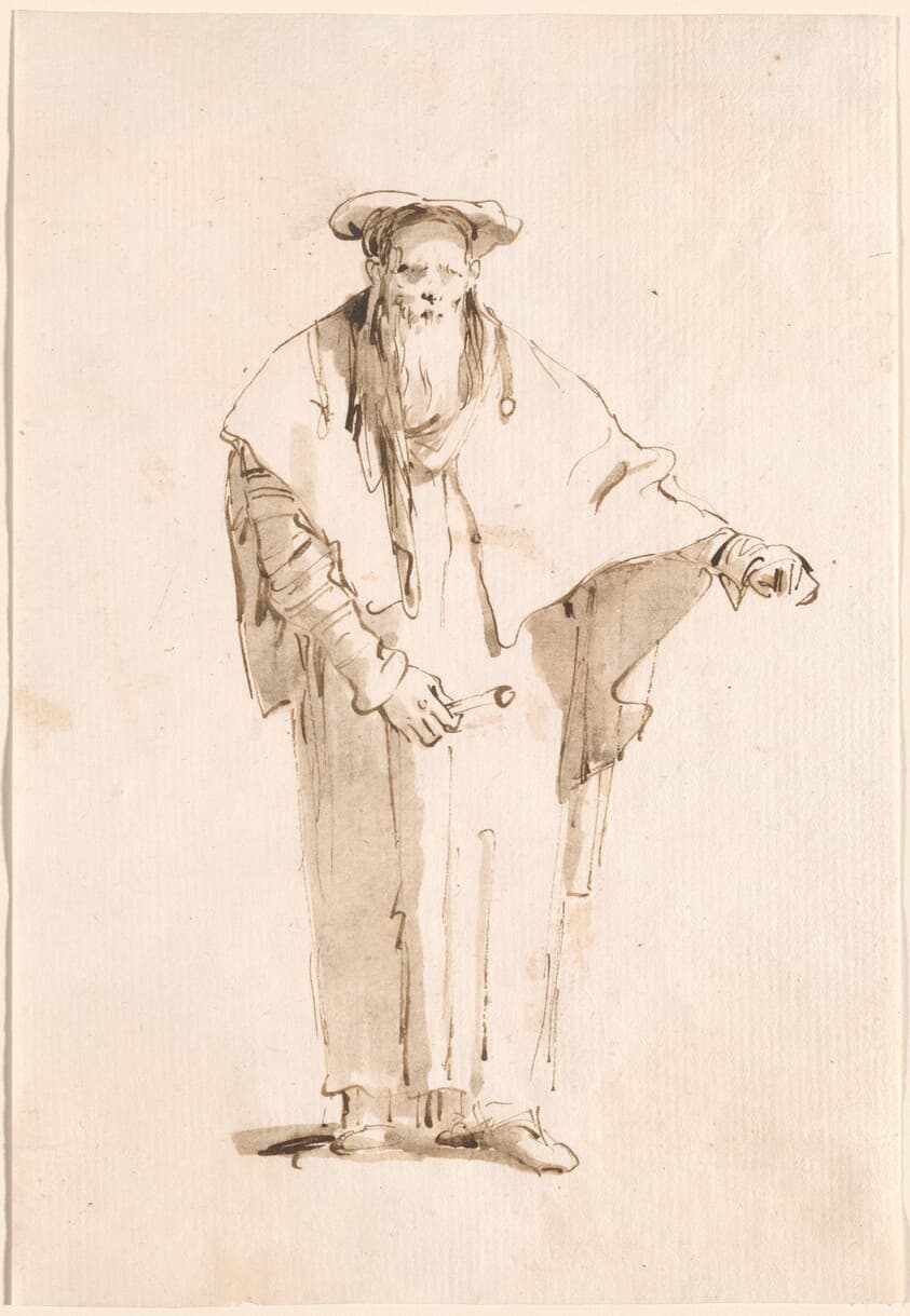 A Standing Oriental Holding a Rod — Giovanni Battista Tiepolo