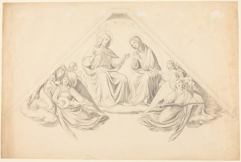 Christ and the Virgin with Music-Making Angels — Johann Friedrich Overbeck