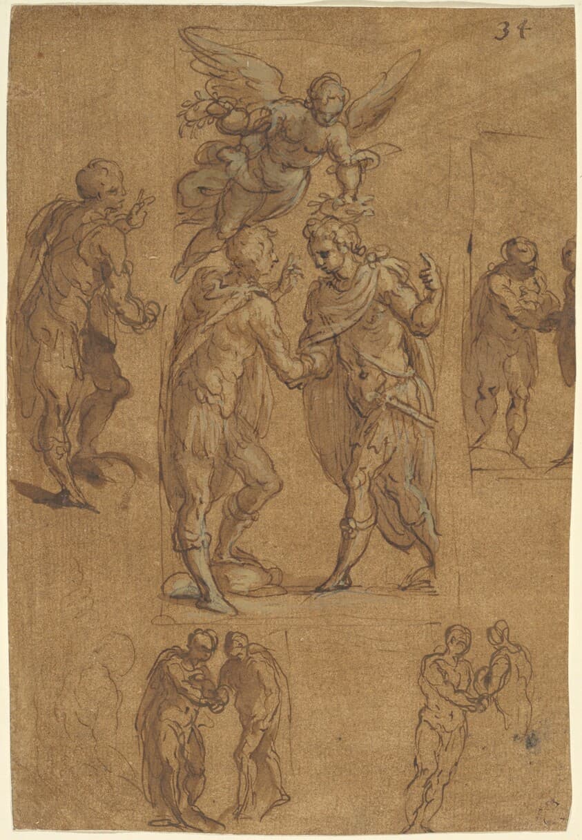 Two Soldiers Crowned by Victory — Jacopo Palma il Giovane