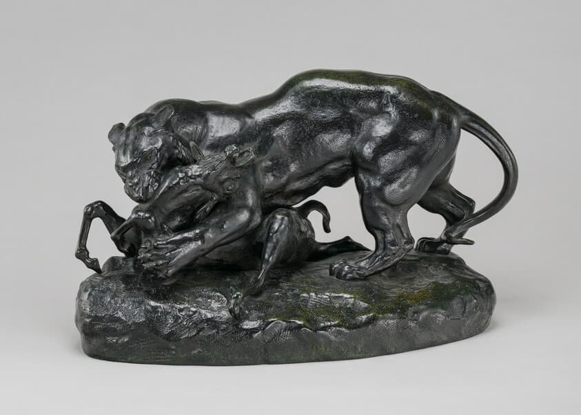 Tiger Attacking an Antelope — Antoine-Louis Barye