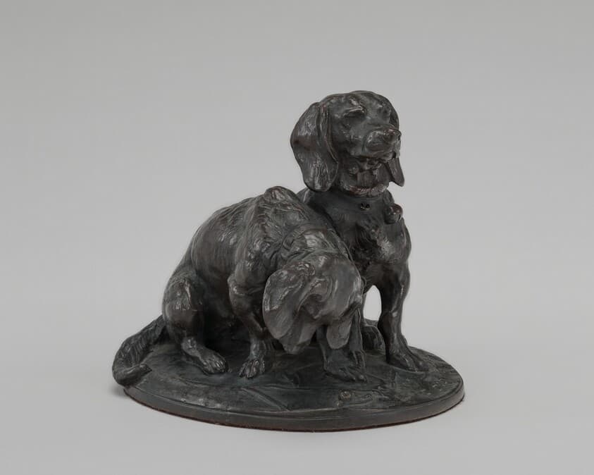 Two Seated Basset Hounds — Emmanuel Fremiet