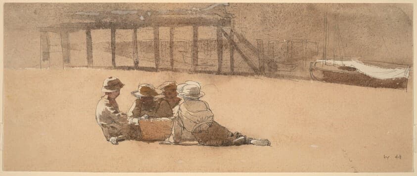 Four Boys on a Beach — Winslow Homer