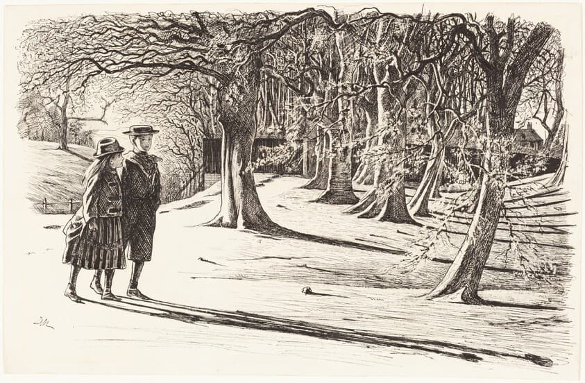 Two Children in the Snow — George Du Maurier