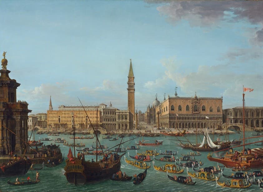 Procession of Gondolas in the Bacino di San Marco, Venice — Antonio Joli