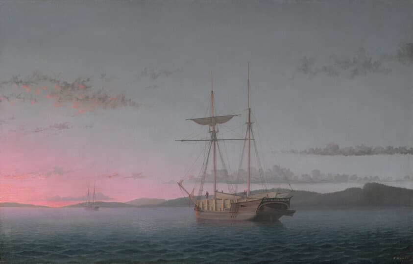 Lumber Schooners at Evening on Penobscot Bay — Fitz Henry Lane