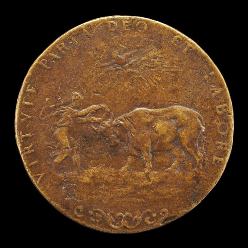 Virtue Crowning an Ox [reverse] — Alessandro Vittoria