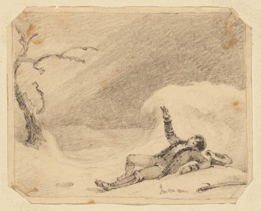 Man in Snow — Henry Inman