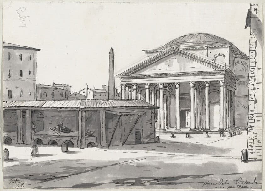 The Pantheon Seen from the Piazza — Jacques-Louis David