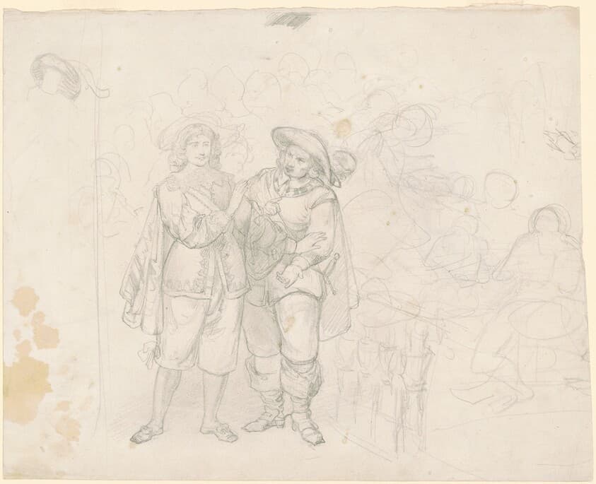 Two Cavaliers [recto] — Emanuel Gottlieb Leutze