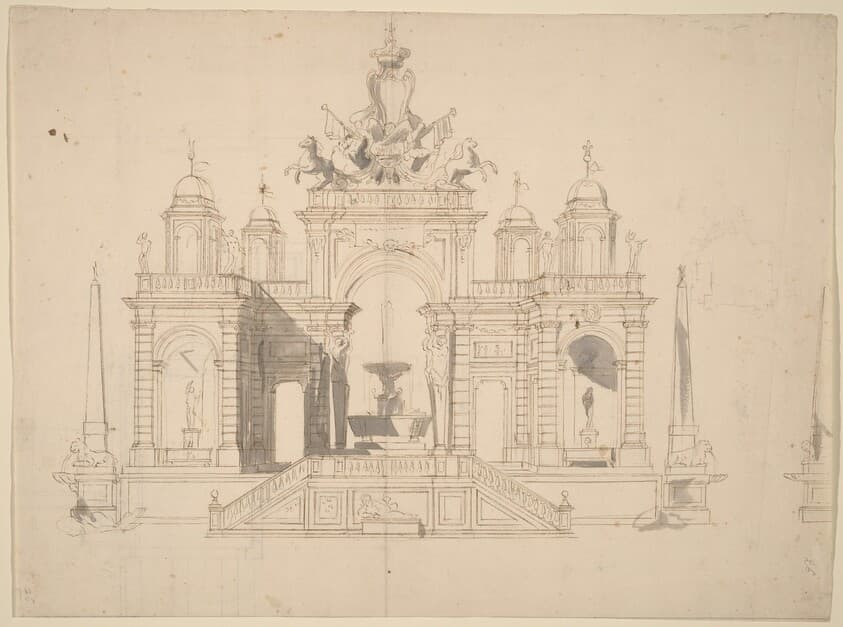 Study for "The Seconda Macchina for the Chinea of 1754: An Allegory of Waterworks" — Paolo Posi