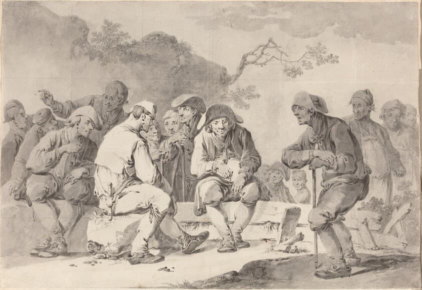 Self-Portrait with Country Folk from Appenzell — Tiberius Dominikus Wocher