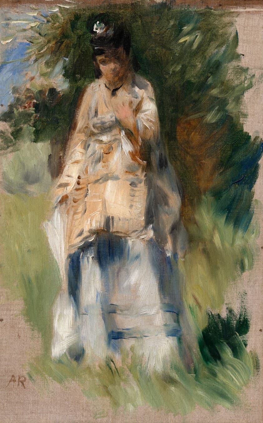 Woman Standing by a Tree — Auguste Renoir