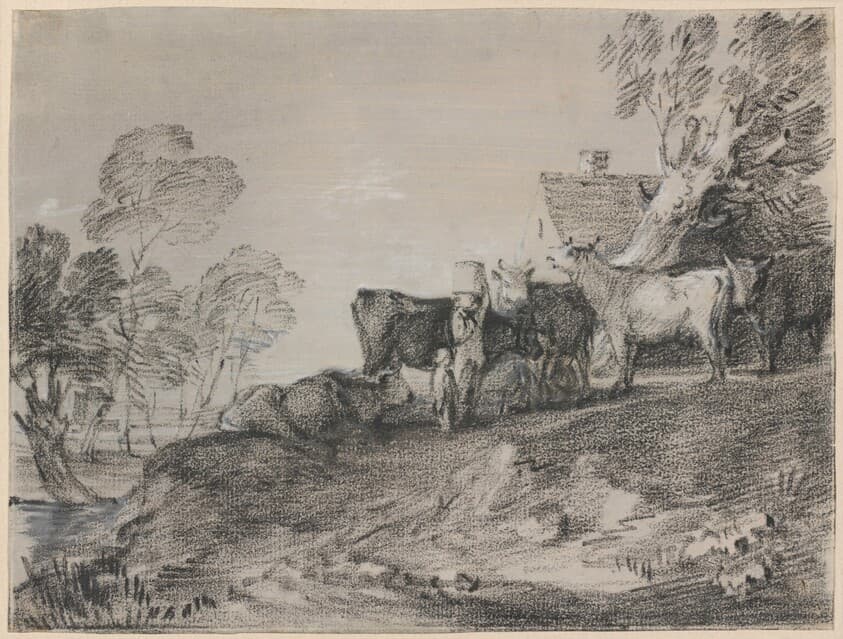Landscape with Cattle by a Cottage — Thomas Gainsborough