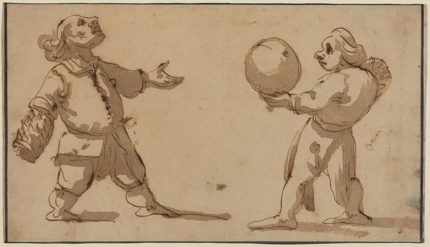 A Caricature with Ball Players — Giuseppe Maria Mitelli