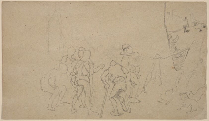 Village Scene — Elihu Vedder