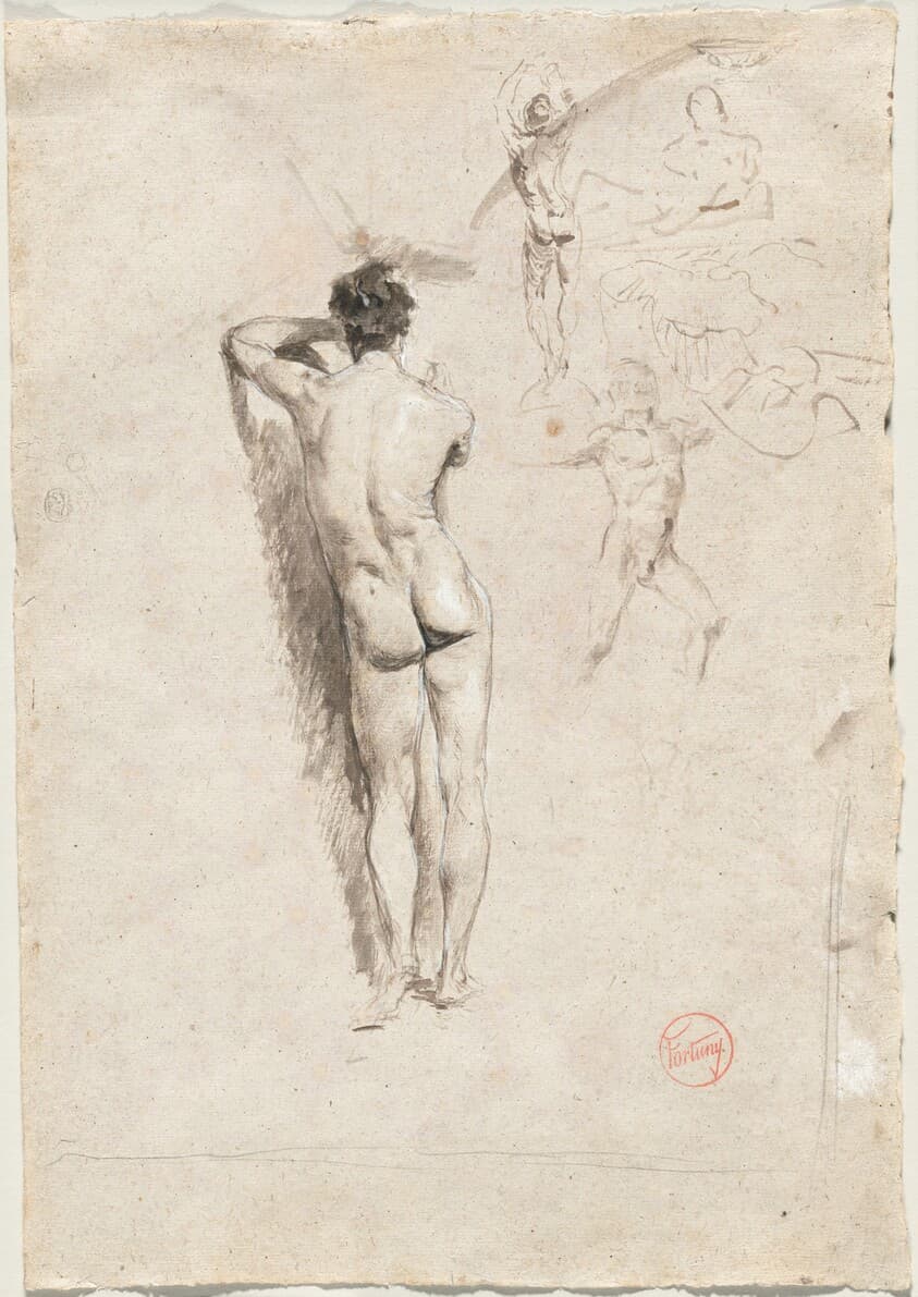 Study of a Male Nude and Other Studies — Mariano Fortuny Marsal