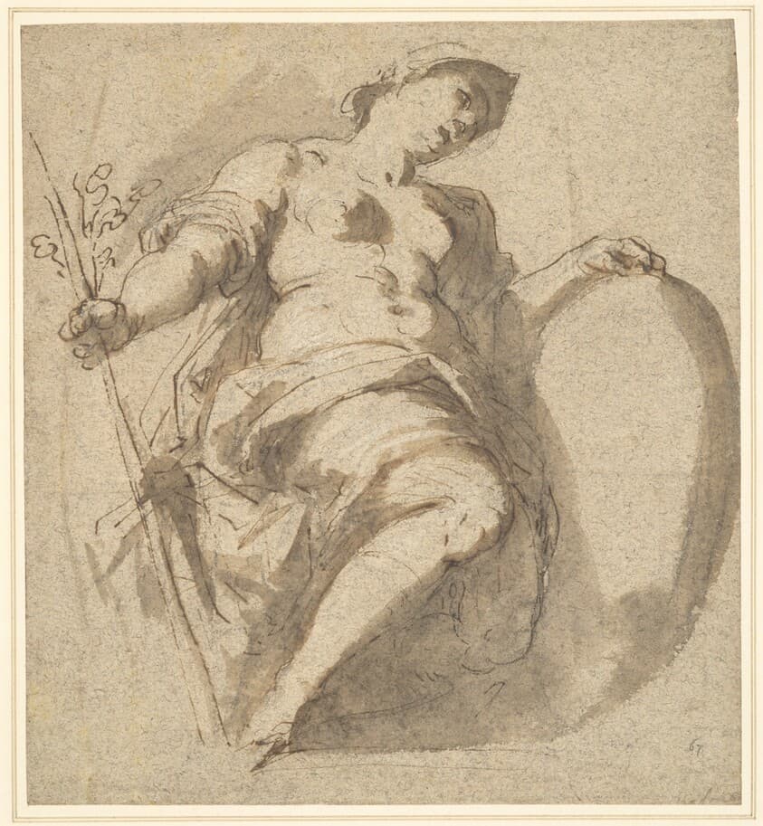 Minerva Holding a Shield and Branch — Jacopo Palma il Giovane