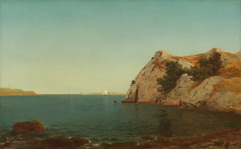 Beacon Rock, Newport Harbor — John Frederick Kensett