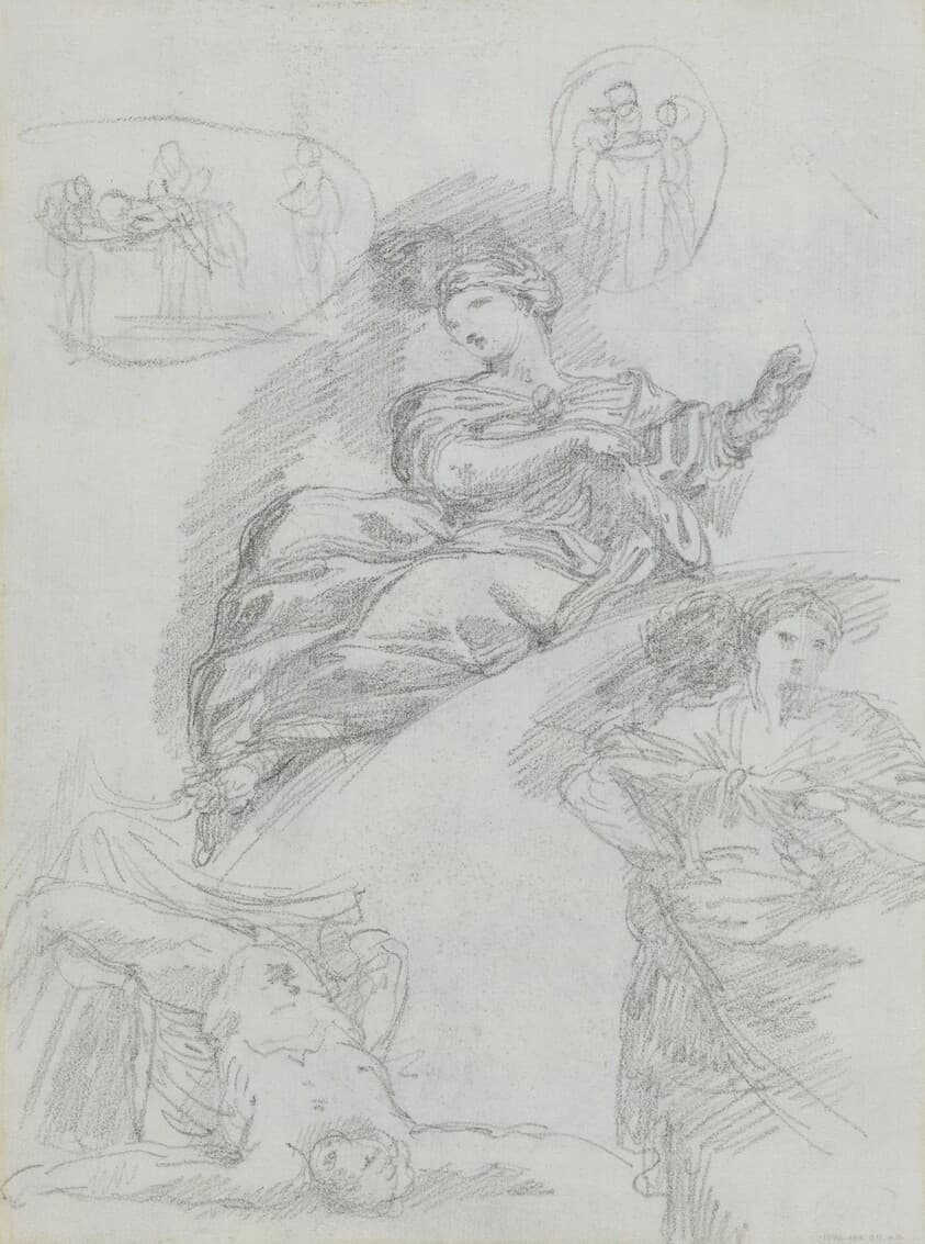 Studies of Figures [verso] — Anicet-Charles-Gabriel Lemonnier