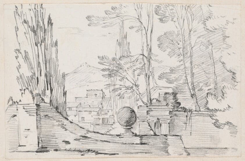 View across the Wall of an Italian Garden — Joseph-Marie Vien
