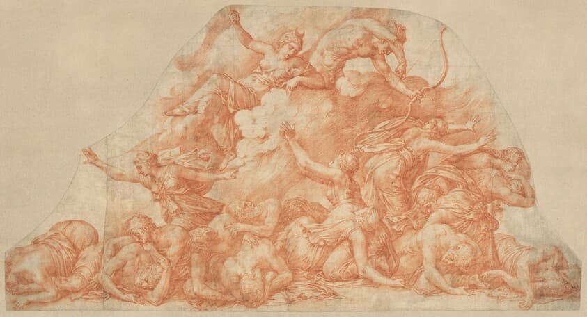 Diana and Apollo Slaughtering  the Children of Niobe — Pirro Ligorio