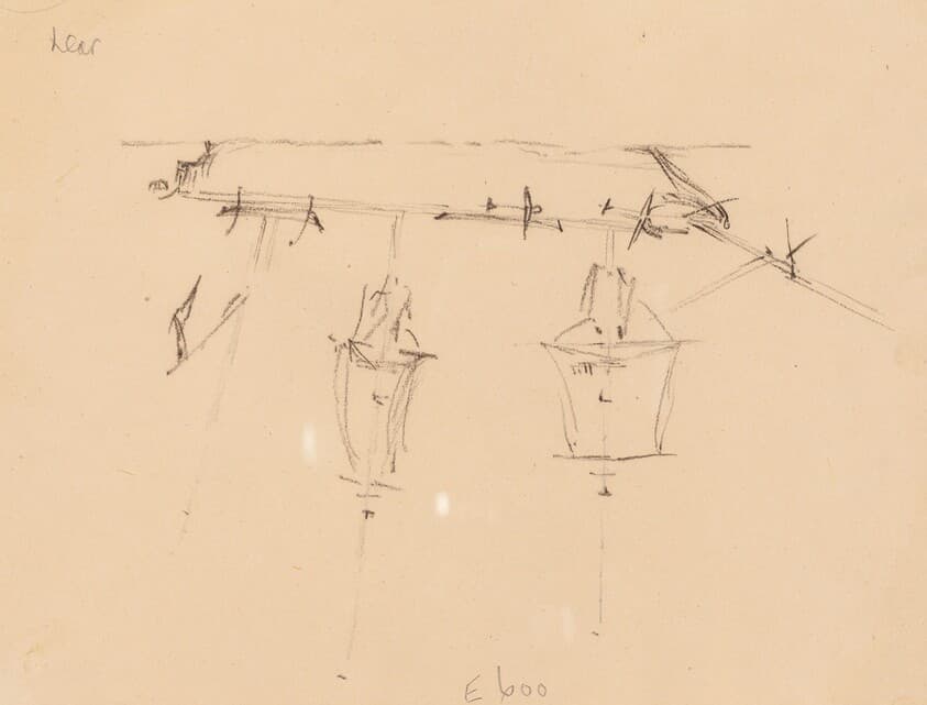 A Sailing Ship [verso] — Edward Lear