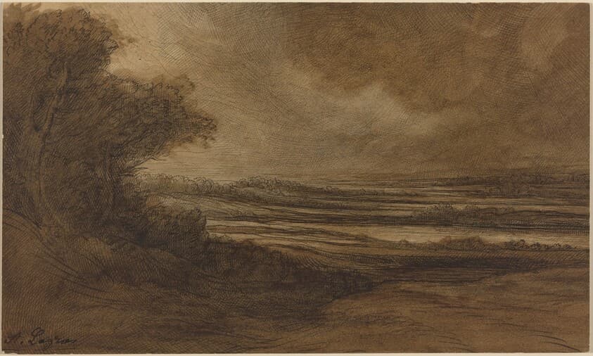 Countryside of Burgundy [recto] — Alphonse Legros