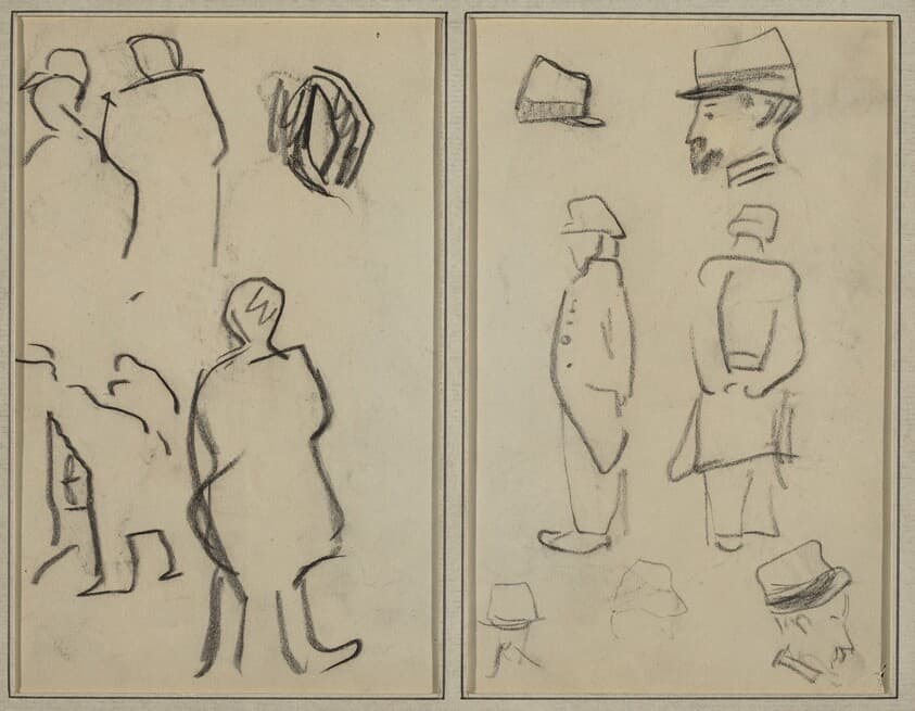 Figure Studies; Studies of Soldiers [verso] — Paul Gauguin